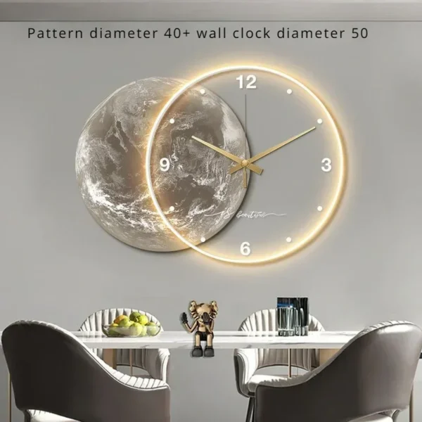 Earth Modelling Wall Clock with LED Light - Image 6